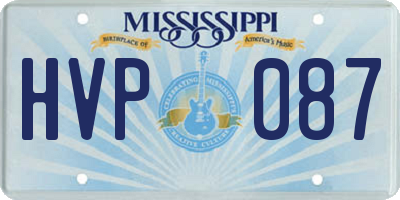 MS license plate HVP087