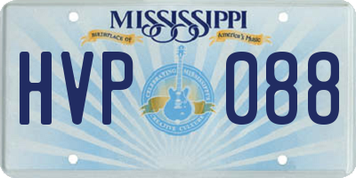 MS license plate HVP088