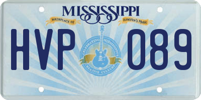MS license plate HVP089