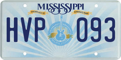 MS license plate HVP093