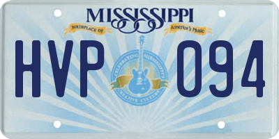 MS license plate HVP094