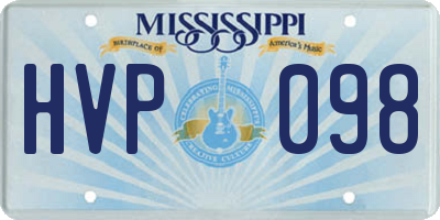 MS license plate HVP098