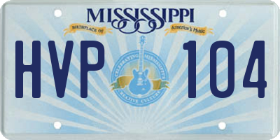 MS license plate HVP104