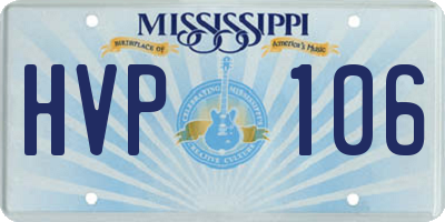 MS license plate HVP106