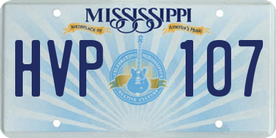 MS license plate HVP107