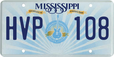 MS license plate HVP108
