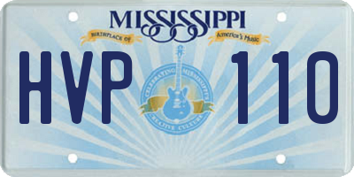 MS license plate HVP110