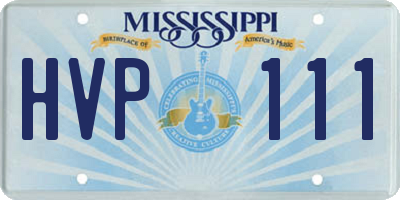 MS license plate HVP111