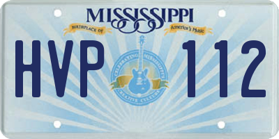 MS license plate HVP112