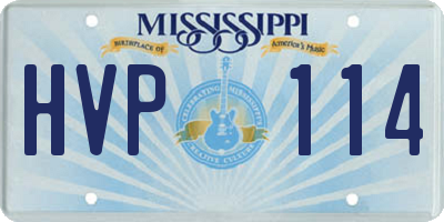 MS license plate HVP114