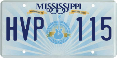 MS license plate HVP115
