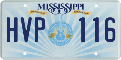 MS license plate HVP116