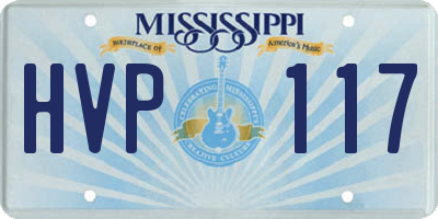 MS license plate HVP117
