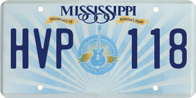 MS license plate HVP118