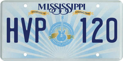 MS license plate HVP120