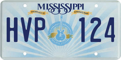 MS license plate HVP124