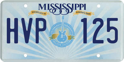 MS license plate HVP125