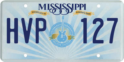 MS license plate HVP127