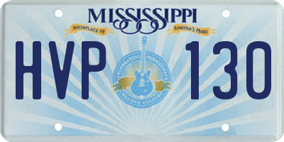 MS license plate HVP130