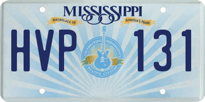 MS license plate HVP131
