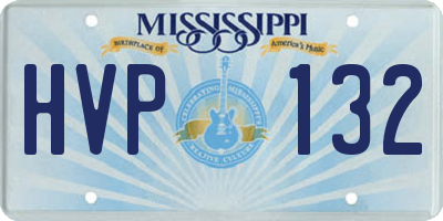 MS license plate HVP132