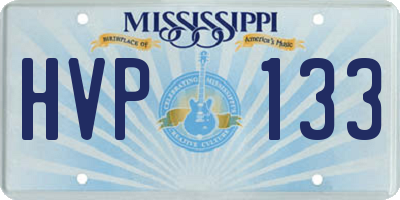 MS license plate HVP133