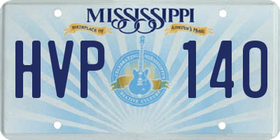 MS license plate HVP140