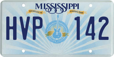 MS license plate HVP142