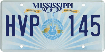 MS license plate HVP145