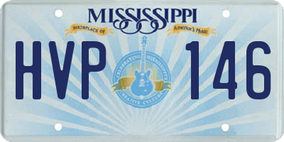 MS license plate HVP146
