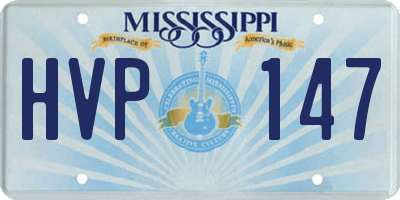 MS license plate HVP147