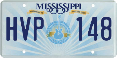 MS license plate HVP148