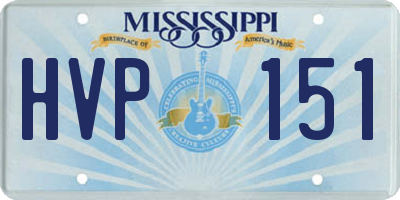 MS license plate HVP151