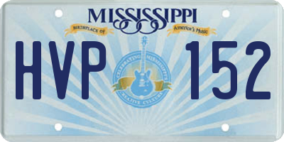 MS license plate HVP152
