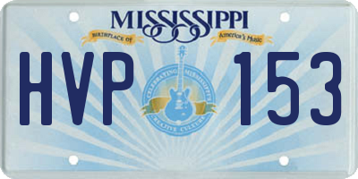 MS license plate HVP153