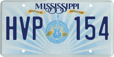 MS license plate HVP154