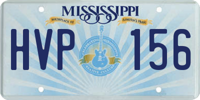 MS license plate HVP156