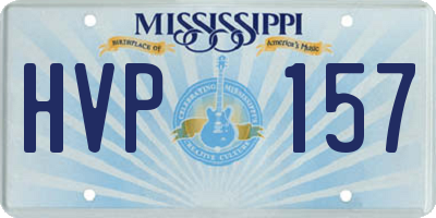 MS license plate HVP157