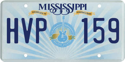 MS license plate HVP159
