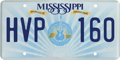 MS license plate HVP160