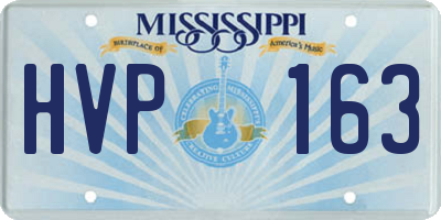 MS license plate HVP163