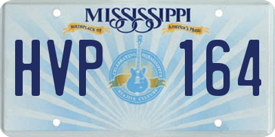 MS license plate HVP164