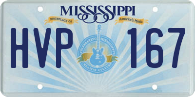 MS license plate HVP167