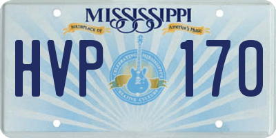 MS license plate HVP170
