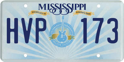 MS license plate HVP173