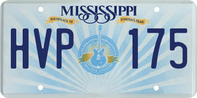 MS license plate HVP175