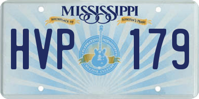 MS license plate HVP179