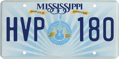 MS license plate HVP180