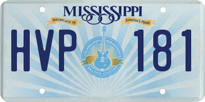 MS license plate HVP181