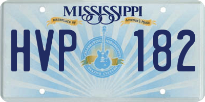 MS license plate HVP182